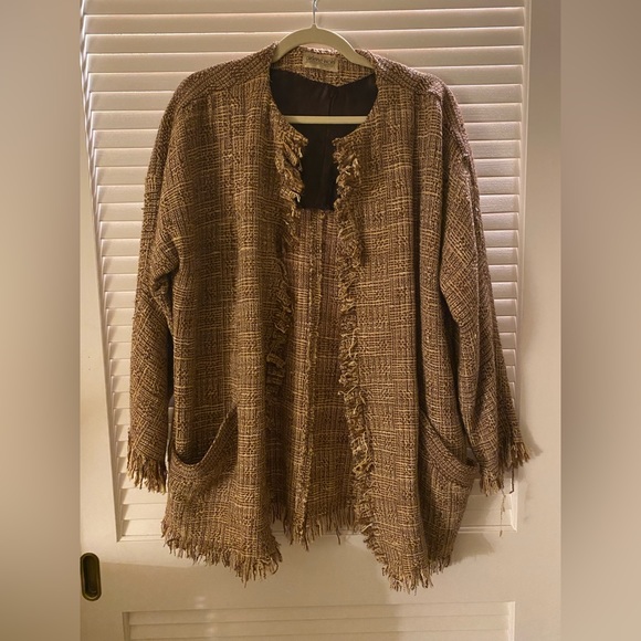 Vintage woven brown jacket - Picture 1 of 3